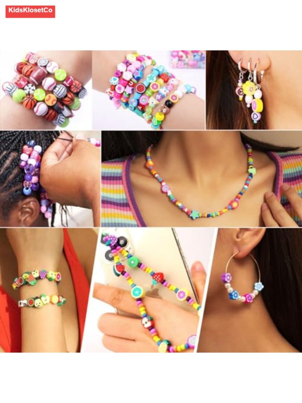 1000 PCS Polymer Clay Beads Bracelet Making Kit, 24 Styles Sports Ball Charms, - Picture 6 of 6